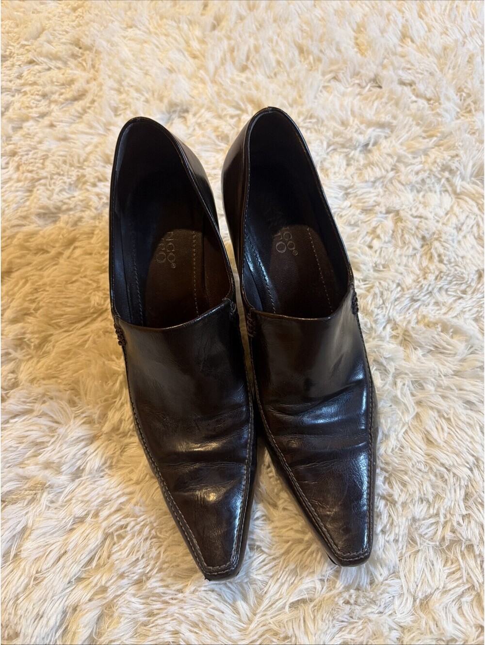 Franco Sarto Man Made Women’s Shoes Size 9.5 M Brown Leather Heels - Picture 3 of 8